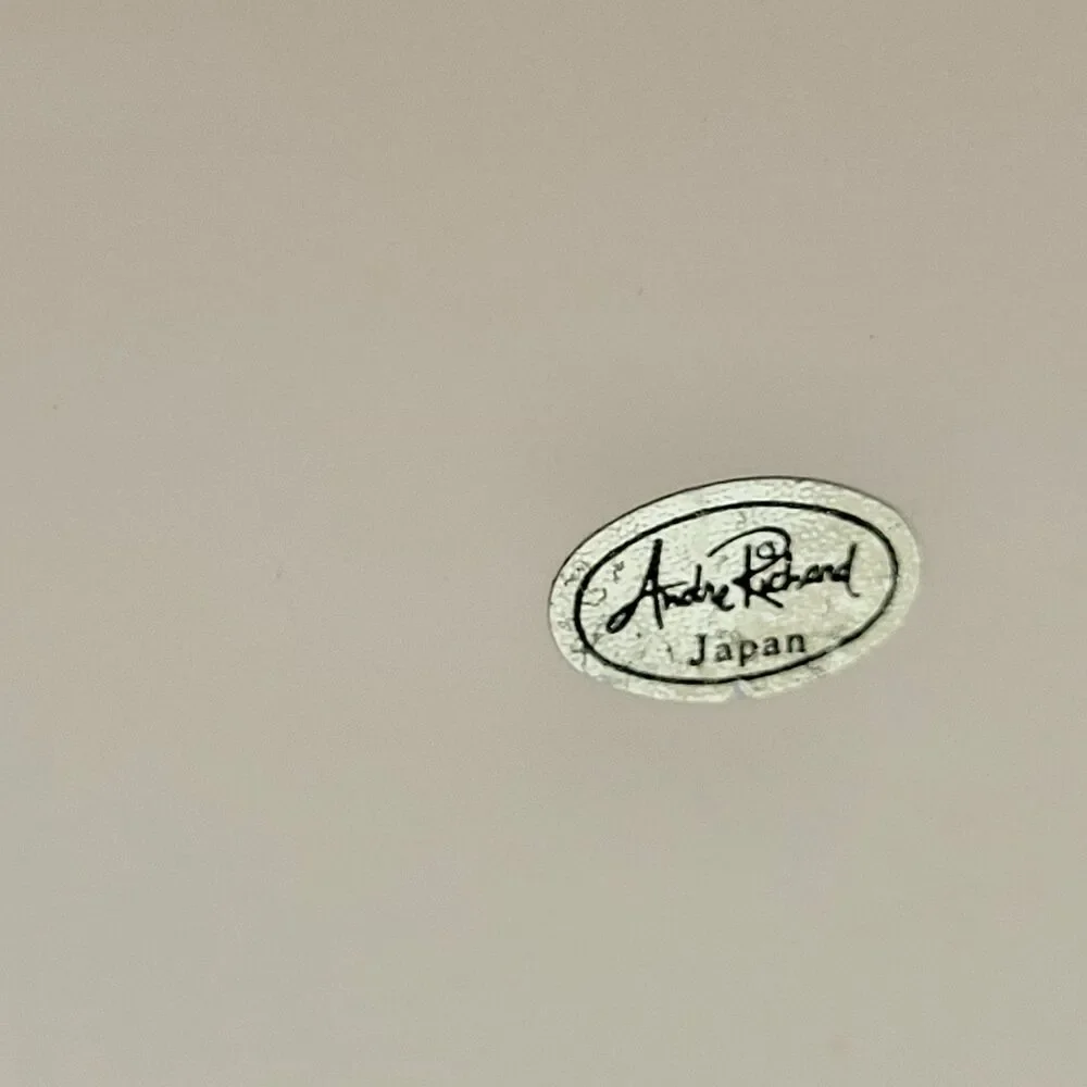 Vtg Andre Richard Japan Waste Basket Almond Tan Retro 7.75